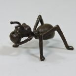 A Japanese reproduction bronze model of an ant,