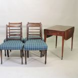 A Regency mahogany pembroke table, 54cm, together with a set of four 19th century dining chairs,