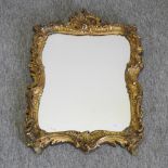 An ornate gilt gesso framed wall mirror,