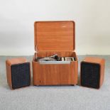 A 1970's Murphy stereo record player, in a teak case, 61cm,