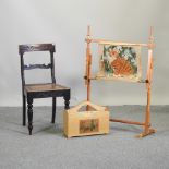 A tapestry stand, 118cm high,
