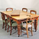 A Victorian mahogany wind-out dining table, 228 x 114cm overall,