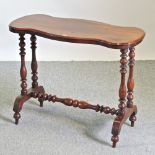 A Victorian mahogany centre table, on a stretcher base,