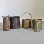 A 19th century brass coal bucket,
