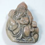 A reproduction oriental carved soapstone Buddha seal,