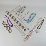 A collection of bead necklaces and bracelets