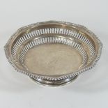 An early 20th century pierced silver fruit dish,
