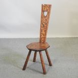 A 19th century poker work spinners chair