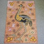 Attributed to Shorty Jangala Robertson, born circa 1930, Aboriginal, bird, acrylic on canvas, linen,