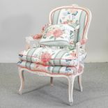 A French style painted armchair,