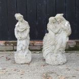 A reconstituted stone garden statue, 74cm high,