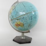 A mid 20th century Danish scan globe, 42cm high,
