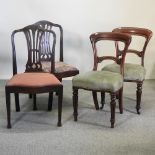 A pair of Hepplewhite style side chairs,