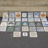 A collection of 19th century tiles, to include Mintons,