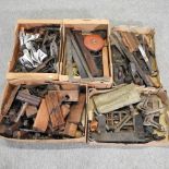 A collection of five boxes of various early 20th century hand tools