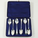 A set of six George III Old English pattern silver teaspoons, by Thomas Wallis, London, 1800-1808,