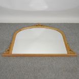 A pine over mantel mirror,