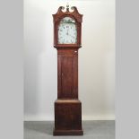 A George III oak cased longcase clock, with a painted dial and thirty hour movement,