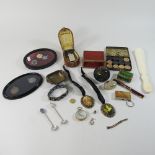 A collection of items, to include medallions,