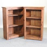 A pine open bookcase, 76cm,