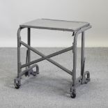 A mid 20th century grey painted metal work table,