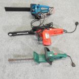 A Partner electric chainsaw,