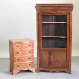 A stained pine glazed cabinet, 81cm,