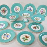 A Victorian porcelain botanical part dessert service