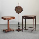 A Regency mahogany occasional table, with a single drawer, 54cm,