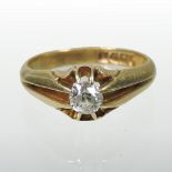 An 18 carat gold single stone diamond ring, approximately 0.