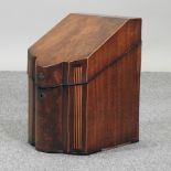 A mahogany and inlaid knife box,