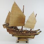 A scratch built model of the Chinese junk ship, Ningpo,