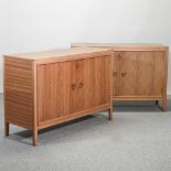 A pair of mid 20th century Gordon Russell Ltd Double Helix marquetry cabinets,