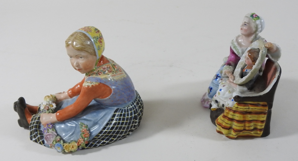 A Dresden figural inkwell, together with a Royal Copenhagen figure, - Image 37 of 39