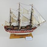 A vintage model of the Spanish galleon San Juan Nepomuceno,