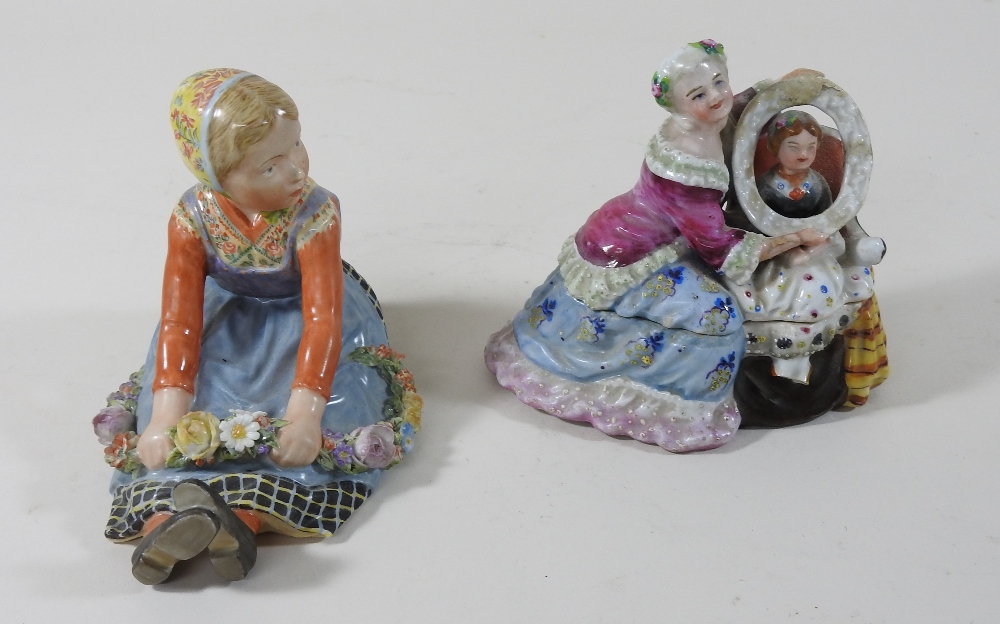 A Dresden figural inkwell, together with a Royal Copenhagen figure, - Image 39 of 39