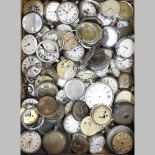 A large collection of pocket watches and parts