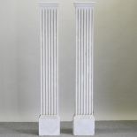 A pair of painted plaster architectural pilasters,