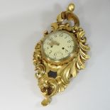 A gilt painted Cartel style wall clock,