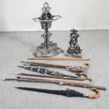 A cast iron stick stand, 71cm high,