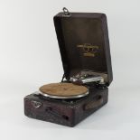A Colombia 100 gramophone, in a metal case,