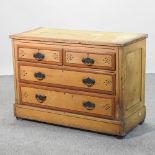 An antique painted pine chest,