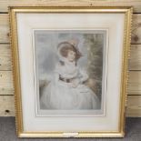 Sydney E Wilson, 19th century, portrait of a lady, lithograph, signed in pencil to the margin,