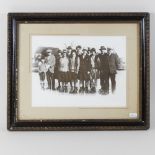 A print of a photograph of skaters at Newton Green Pond circa 1927, in front of Brook House,