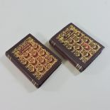 A miniature leather bound book Poesie de G Leopardi, 1926, 7cm high, together with Juvenilia,