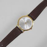 A gentleman's Favre Leuba wristwatch, on a brown leather strap,