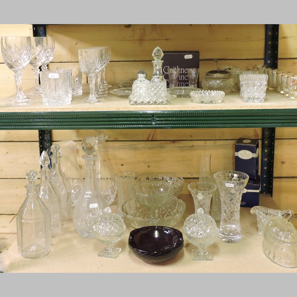 Two shelves of glass,
