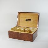 A Habanos burr walnut cigar box/humidor,