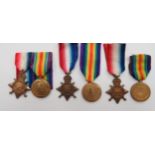 Three 1914-15 Star Broken WW1 Medal Groups