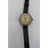 WW1 Period Silver Cased Officer's Wristwatch